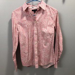 Pink & white Lands' End button up 4